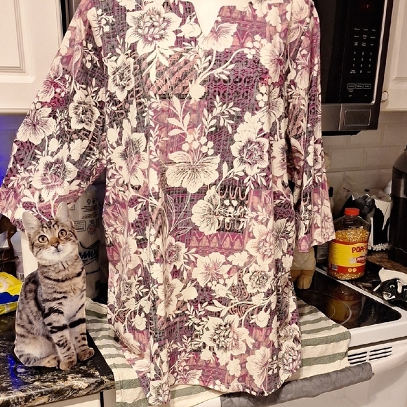 Woman Within Tops - d Woman Within Floral 3/4 Sleeve Plus Size Top 1X (22/24) NWT